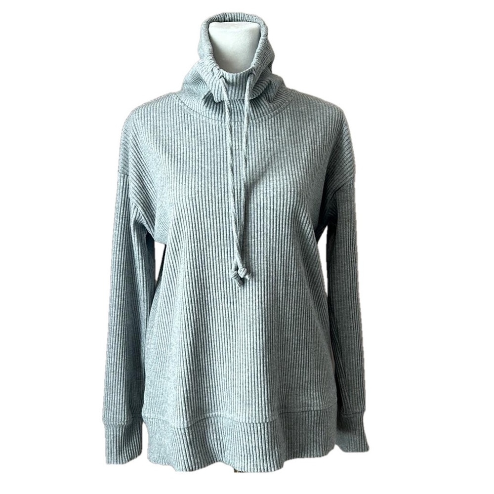 Haven Well Within Women's Fog Cowl Neck Knit Sweater Pullover Light Gray XS